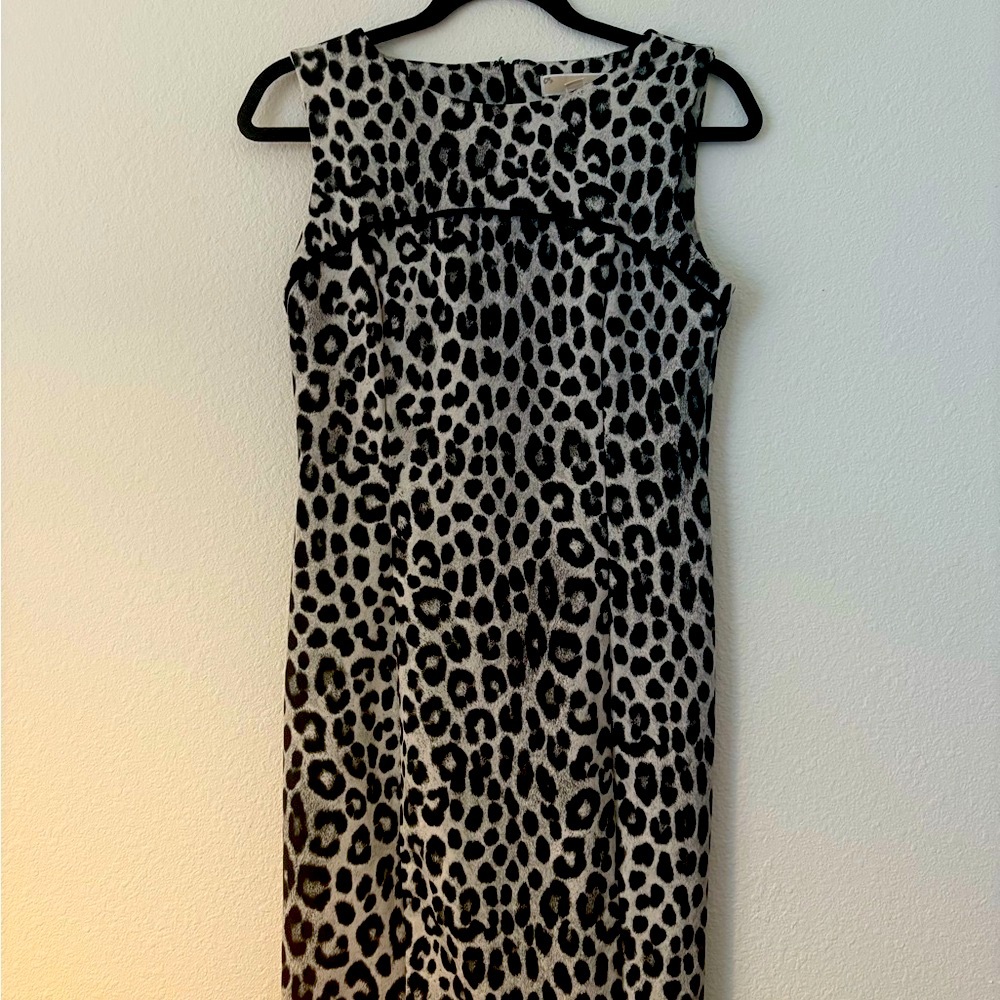Michael Kors Monochrome Animal Print Midi Dress